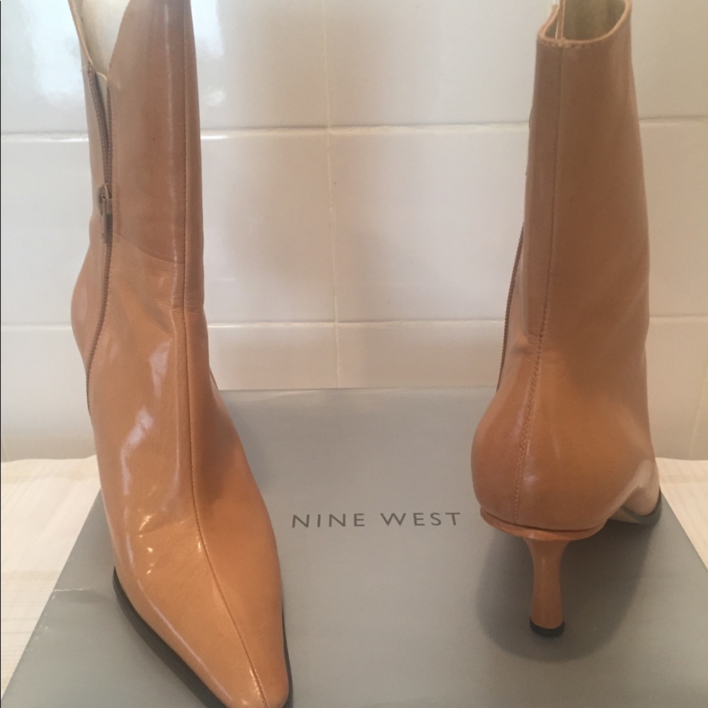 Nine West Camel Color Leather Booties- 8 M